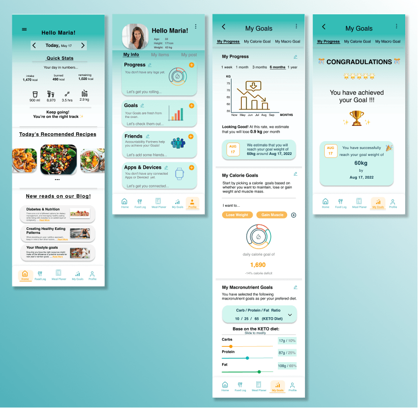 High Fidelity Wireframes - App Dashboard Slides